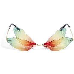 Lunettes fantaisies adulte libellule orange et vert