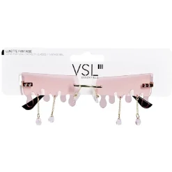 Lunettes fantaisies adulte rose design dégoulinant bijoux pendants