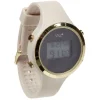 Montre à cadran digital noir doré bracelet beige