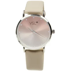 Montre à cadran iridescent bracelet beige