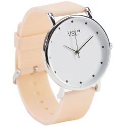 Montre à cadran rond bracelet pastel