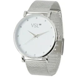 Montre bracelet métal gris argenté à cadran rond