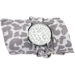Montre gris et blanc motif léopard