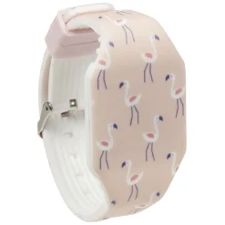 Montre LED chiffres invisibles silicone motif Flamant rose