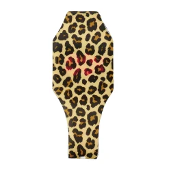 Montre mixte LED chiffres invisibles silicone imprimé léopard