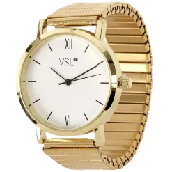 Montre ronde bracelet bonklip dorée