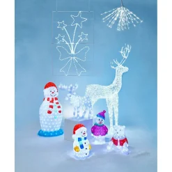 Ours lumineux assis blanc et rouge à poser 60 LED