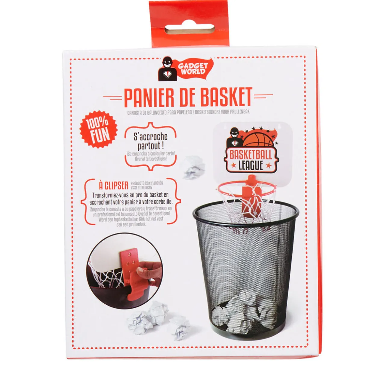 Panier de basketball pour poubelle