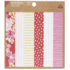 Papier créatif 30 feuilles rouge et rose