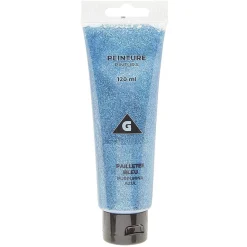 Peinture acrylique bleu pailleté