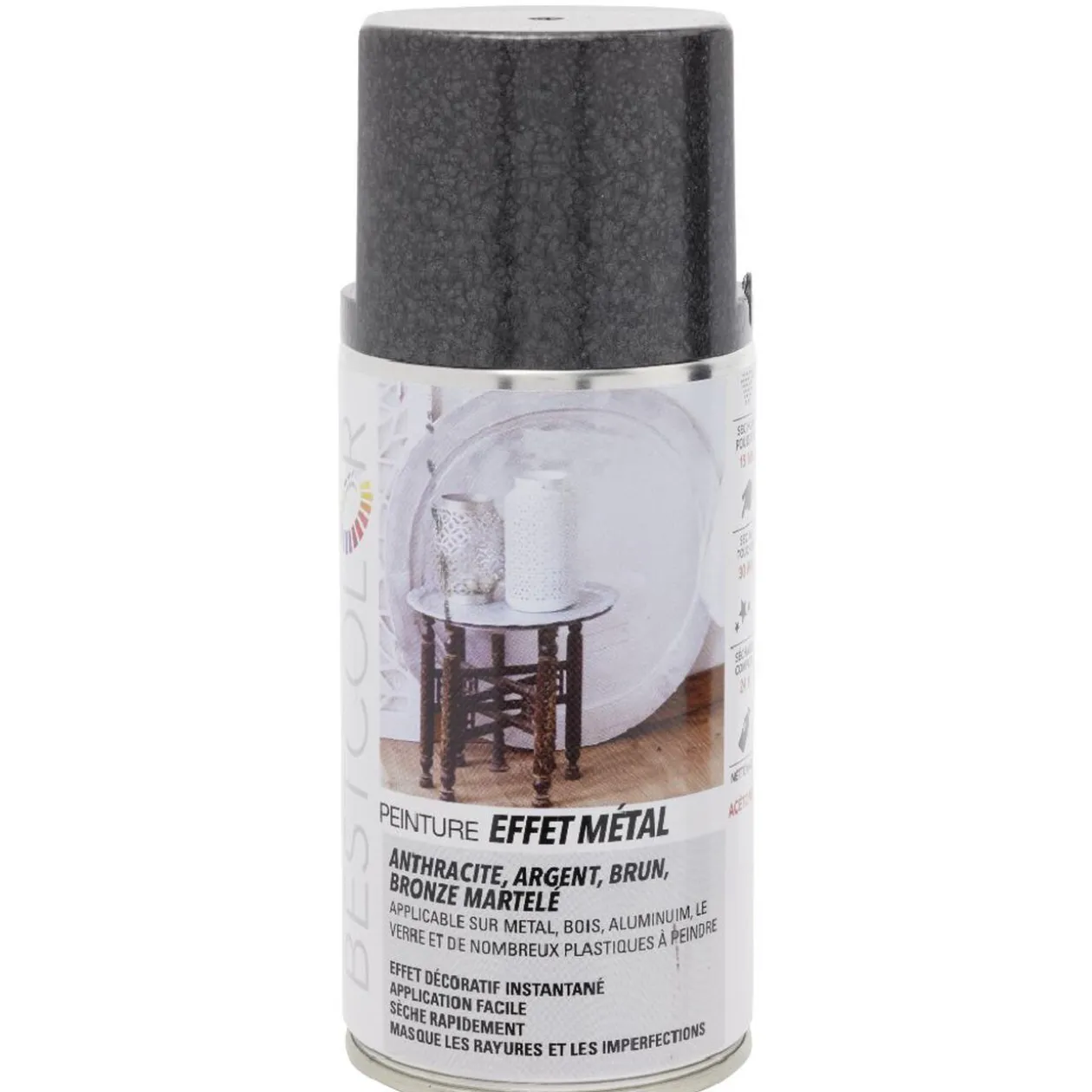 Peinture aérosol effet métal Anthracite martelé 300 ml