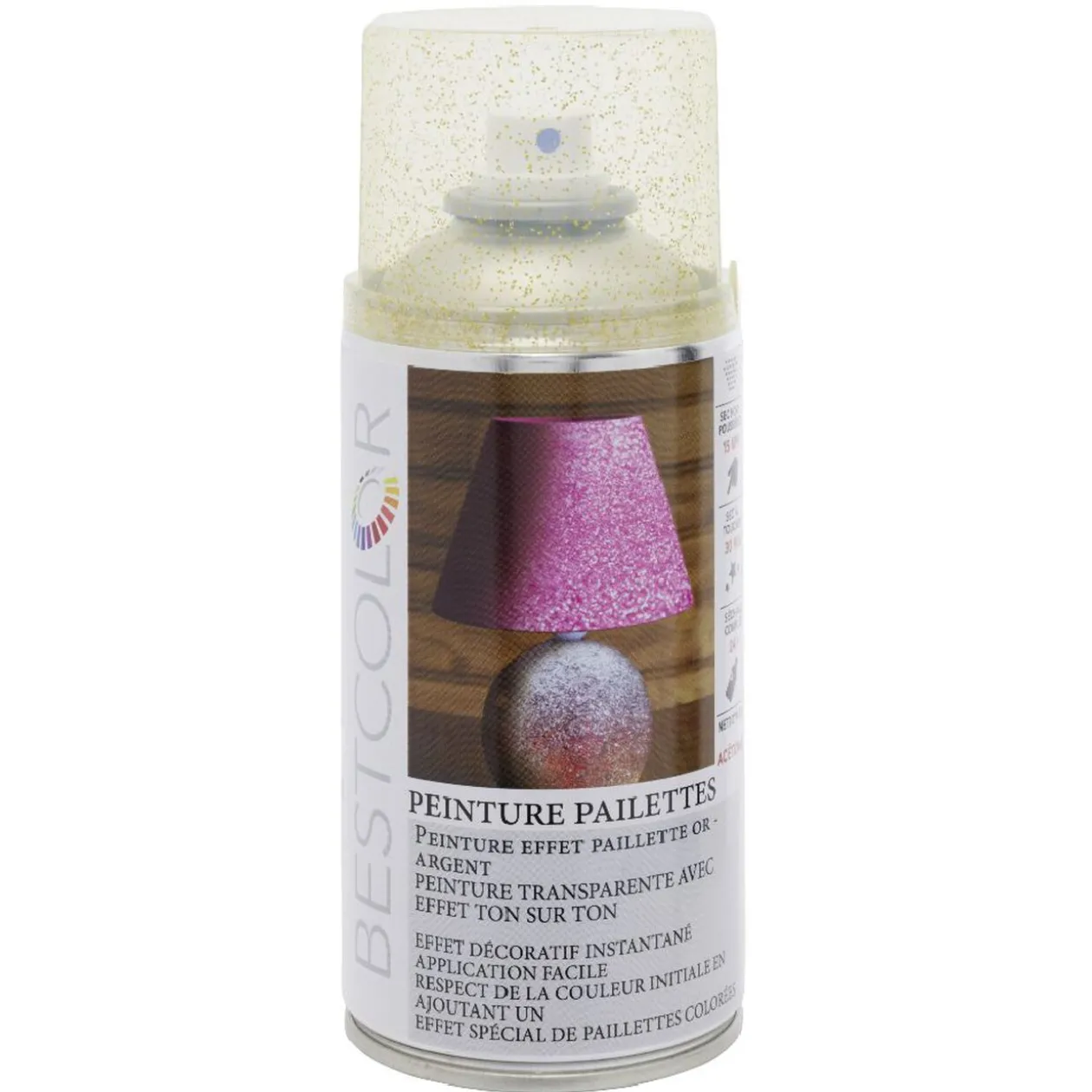 Peinture aérosol effet pailleté Or 300 ml