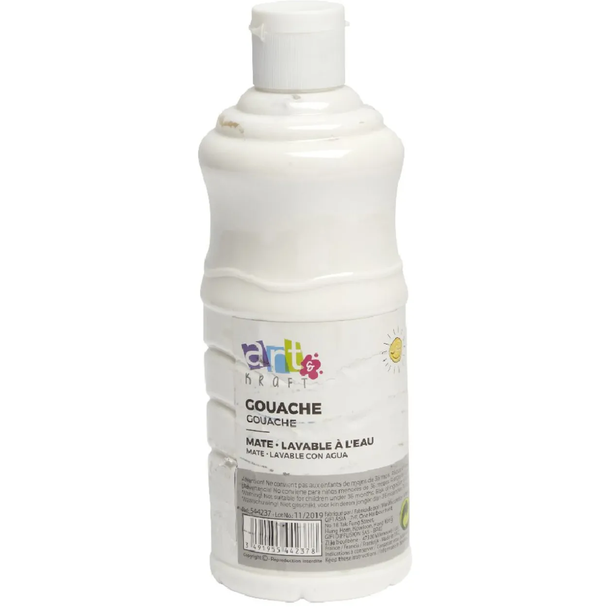 Peinture gouache blanc 500ml
