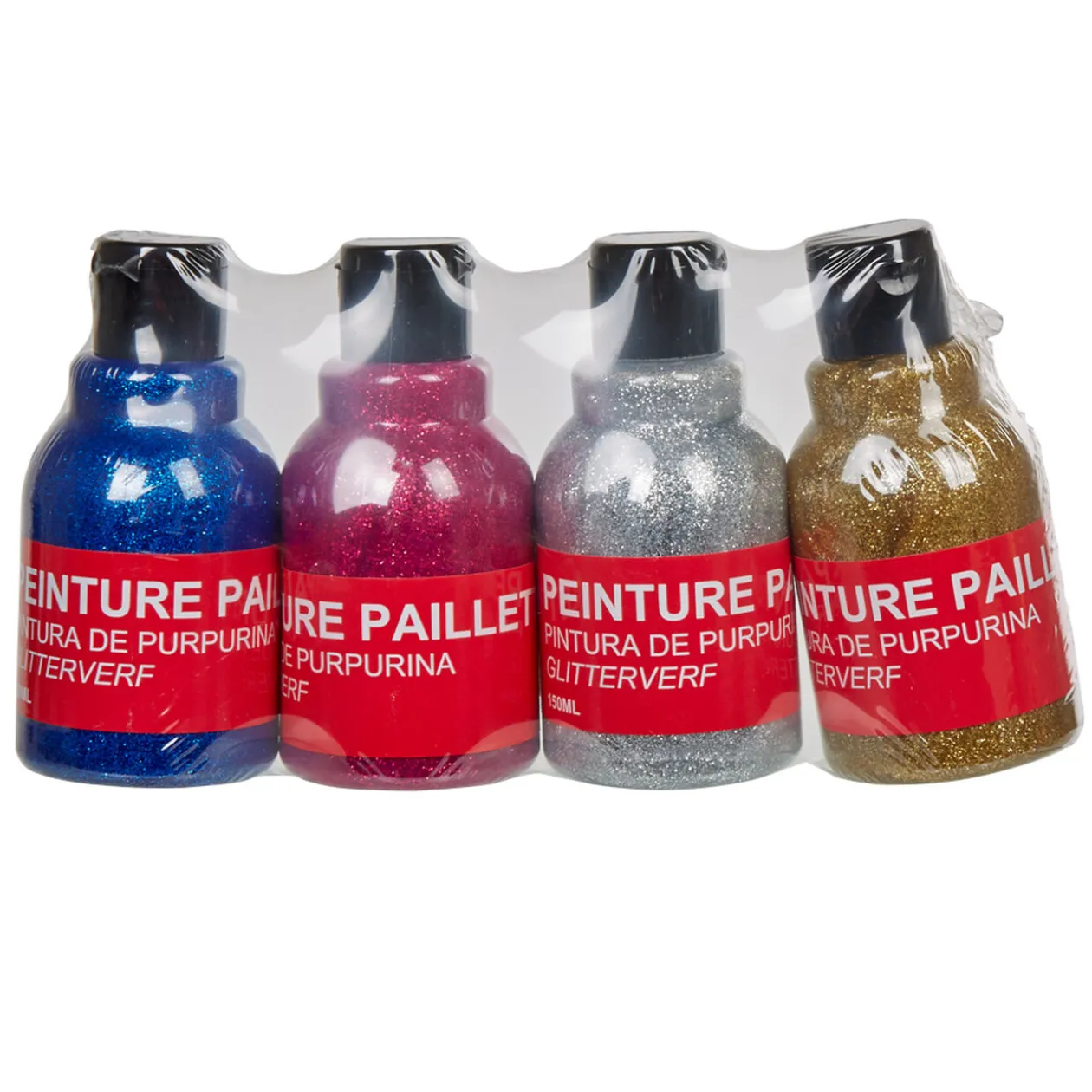 Peinture pailletée bleu rose argenté doré