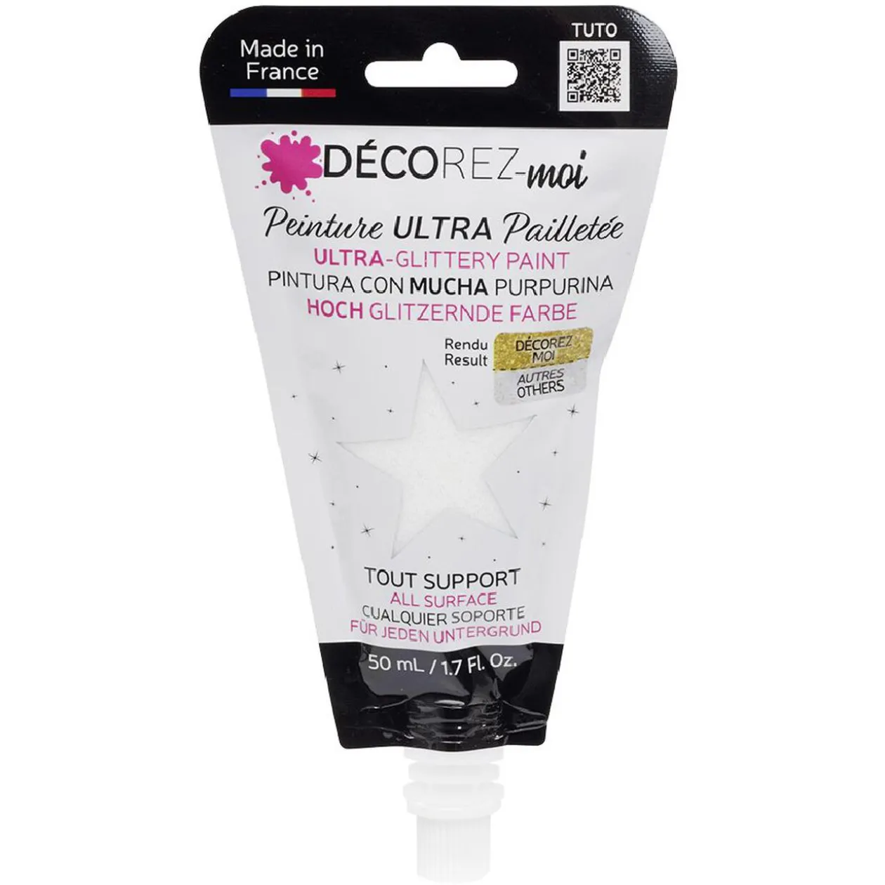 Peinture paillette blanc 80ml