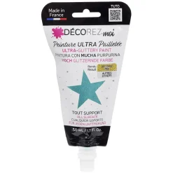 Peinture paillette bleu turquoise 80ml