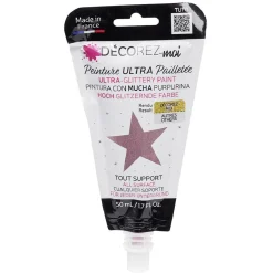 Peinture paillette rose 80ml