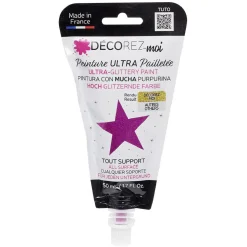 Peinture paillette rose vif 80ml