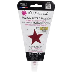 Peinture paillette rouge 80ml