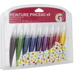Peinture pinceau 20ml x9