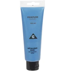 Peinture Tempera bleu métallisé