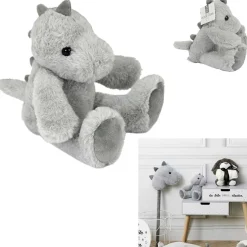 Peluche dinosaure gris clair et foncé 20x10xH30cm
