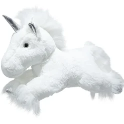 Peluche géante licorne blanche et gris argenté