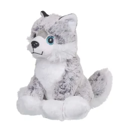 Peluche Husky gris yeux bleus