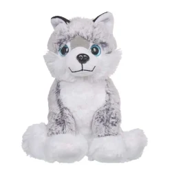 Peluche Husky gris yeux bleus