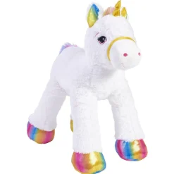 Peluche licorne blanc arc en ciel