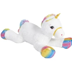 Peluche licorne blanc arc en ciel