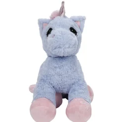 Peluche licorne couchée violet et rose