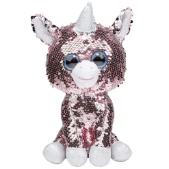 Peluche licorne sequin rose et blanche Choux Bidou