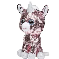 Peluche licorne sequin rose et blanche Choux Bidou