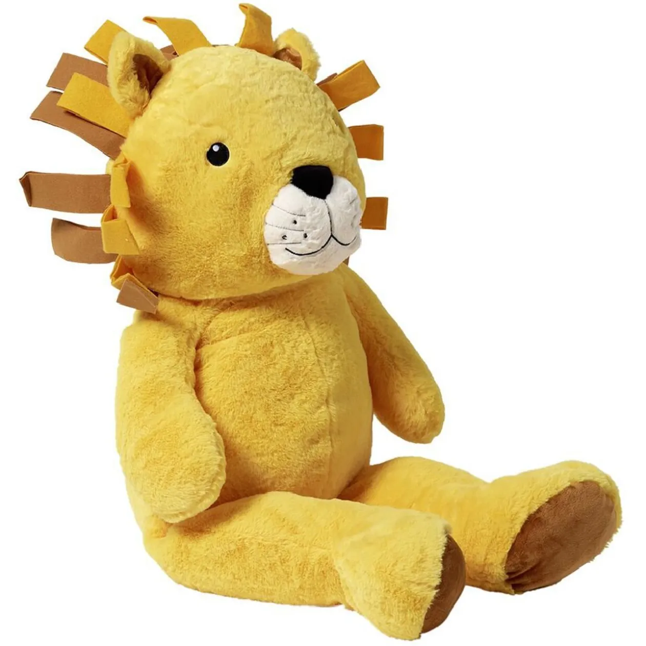 Peluche lion polyester 100x40x30cm jaune