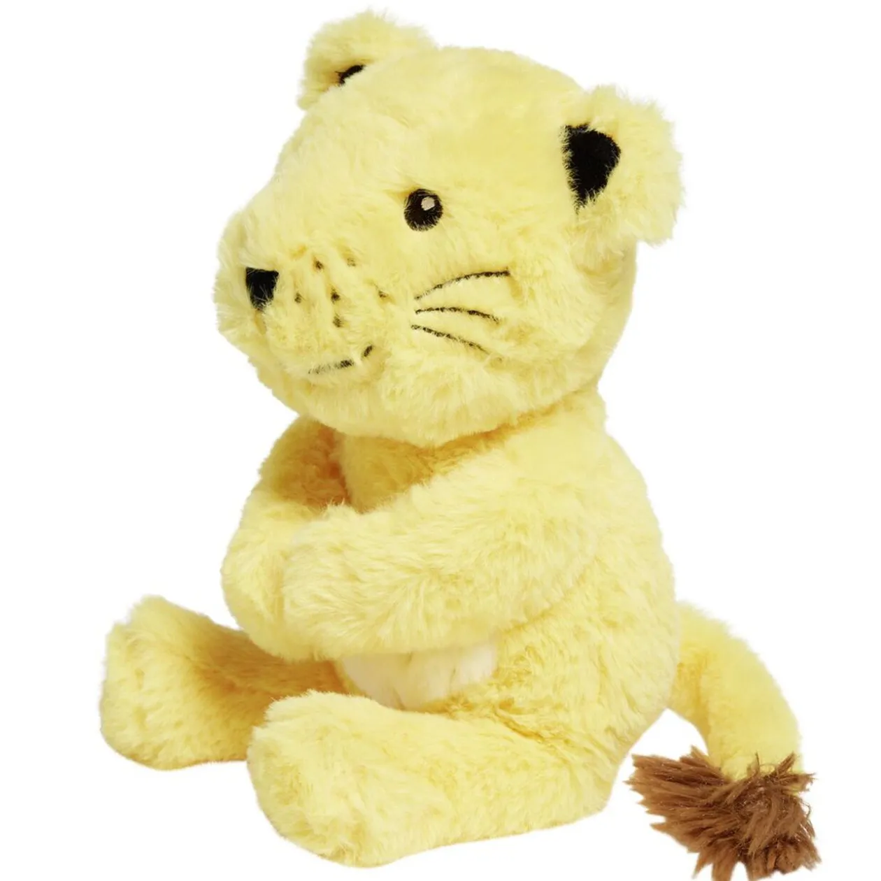 Peluche lionceau polyester 28x12x6cm jaune