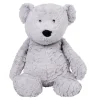 Peluche ours assis polyester gris H.40 cm