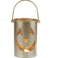 Photophore Halloween visage citrouille ajouré