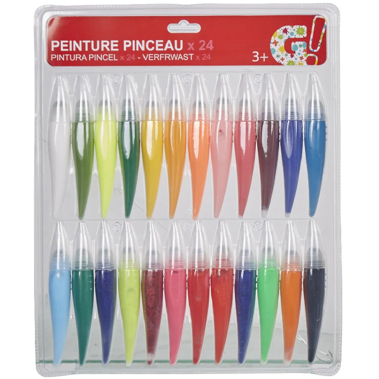 Pinceaux avec peinture intégrée x24