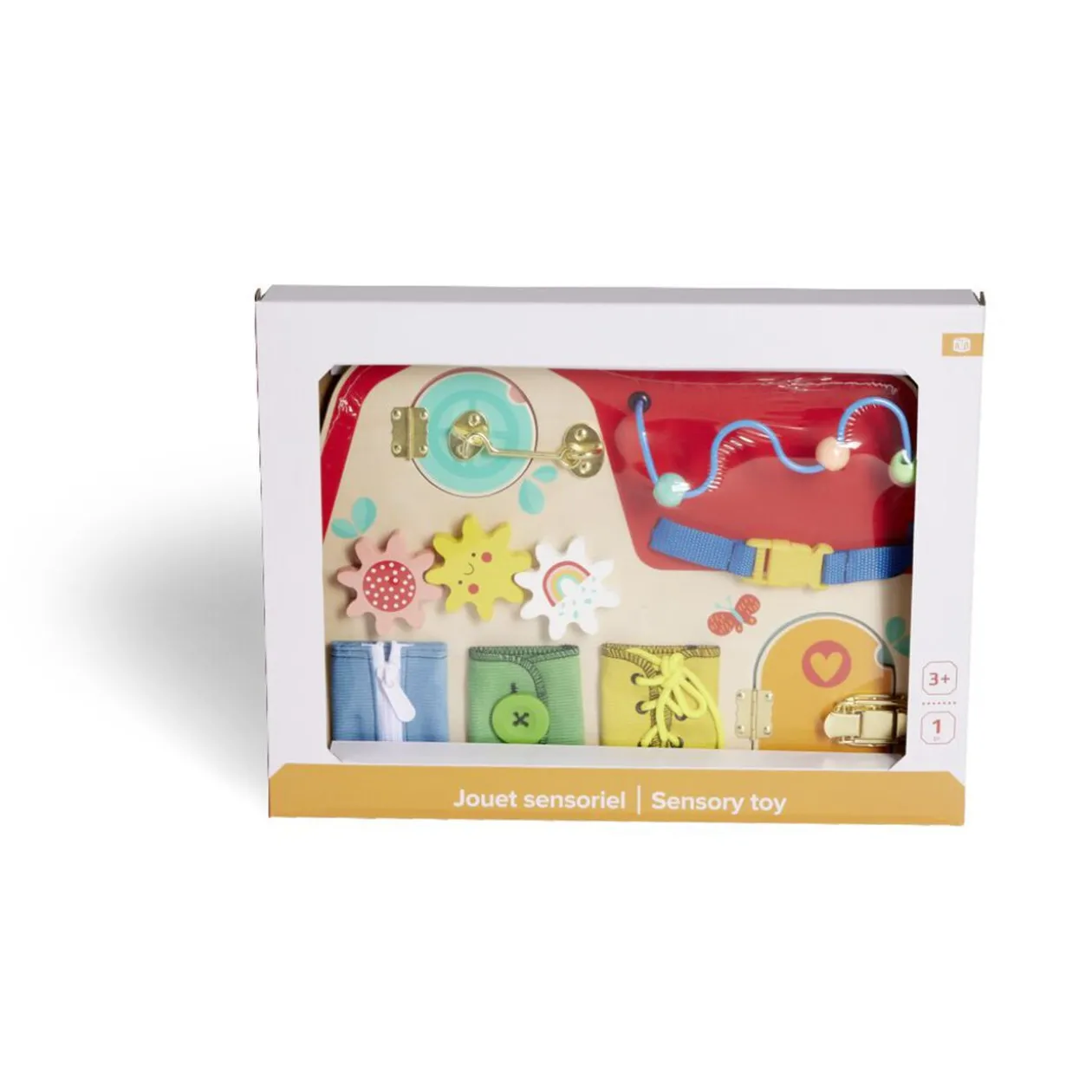 Planche activités enfant bois et métal 40x29,7xH6,4cm