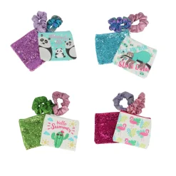 Pochette à cosmétique x2 + Élastique assorti x2