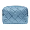 Pochette à cosmétiques en velours beige ou bleu 19x9xH12cm