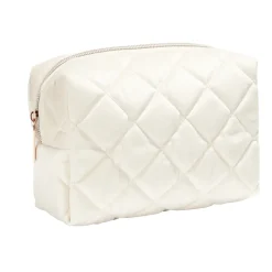 Pochette à cosmétiques en velours beige ou bleu 19x9xH12cm