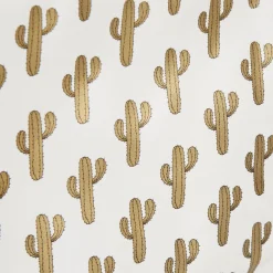 Pochette à maquillage motif tropical cactus doré