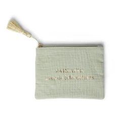 Pochette cosmétique inscription message positif 13x17cm - 3 modèles