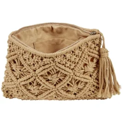 Pochette en crochet beige