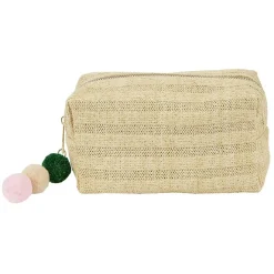 Pochette en paille avec pompons