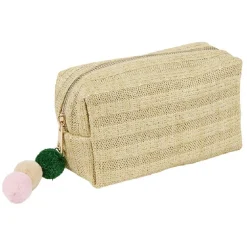 Pochette en paille avec pompons
