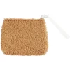 Pochette imitation laine uni marron