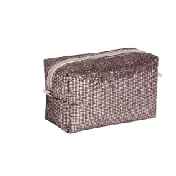 Pochette pailletée rectangulaire 15x7xH9cm - 2 modèles rose ou noir